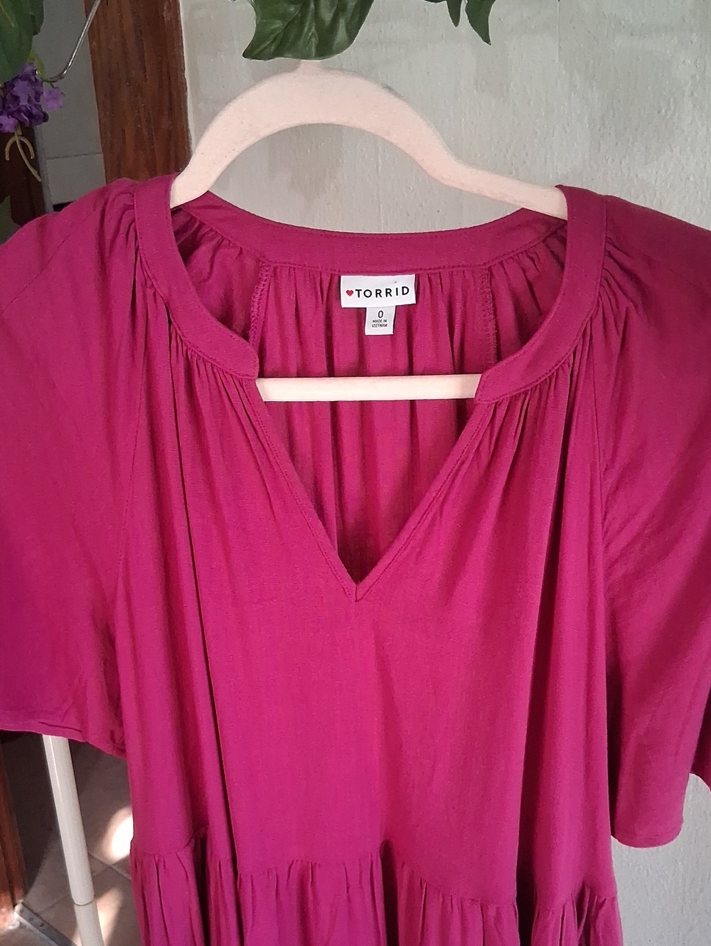 Torrid Raspberry-Pink Short Sleeve Mini Dress - Picture 9 of 9
